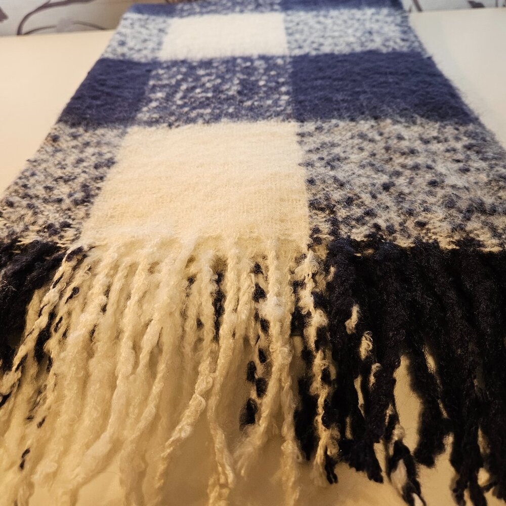 Loft Long Blue and White Scarf